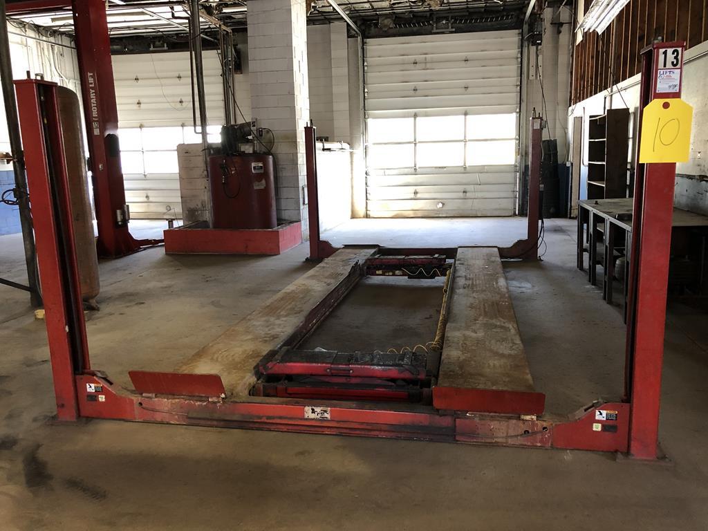 TIMED ONLINE AUCTION (10) ROTARY LIFTS - FORKLIFTS - PARTS SHELVING Auction