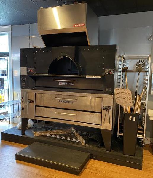 TIMED ONLINE AUCTION - BAKERS PRIDE BRICK OVEN - NEW REFRIGERATION - 60QT. MIXER - HOOD SYS. Auction