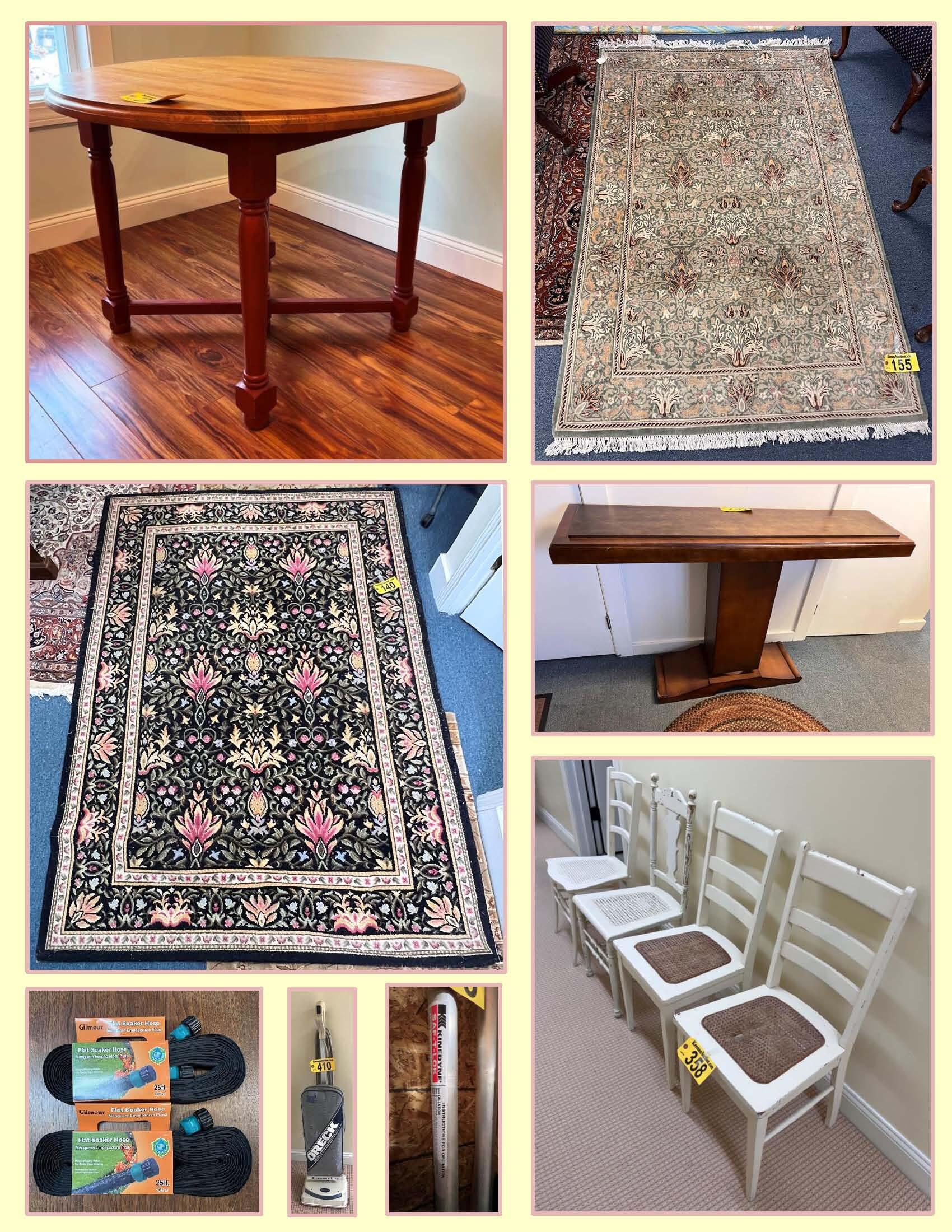 SHORT NOTICE TIMED ONLINE AUCTION WOOL RUGS, FURNITURE, PORTLAND, ME Auction