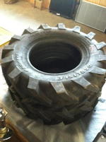 (2) CARLISLE 4.80-8 REAR TINE TILLER TIRES Auction Photo