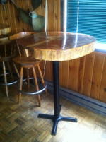 LIVE EDGE PINE TOP COCKTAIL TABLE Auction Photo