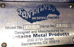 FONTAINE MODEL 1400 SKI TUNING MACHINE Auction Photo