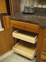 SHOWPLACE HUTCH IN NATURAL CHERRY, GRANITE COUNTERTOP Auction Photo