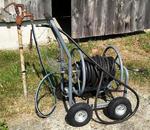 (1) OF (2) 4-WHEEL GARDEN HOSE REEL CARTS Auction Photo