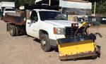 2007 GMC 3500HD 4WD W/ EZ-V PLOW, DUMP