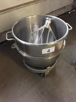 HOBART 60QT PADDLE, BOWL & BOWL CART Auction Photo