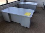 RETRO METAL DOUBLE PEDESTAL OFFICE DESKS Auction Photo