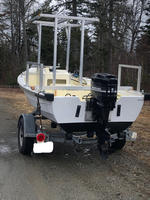 16' FIBERGLASS DORY 60HP MERCURY, TRAILER