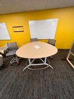 HERMAN MILLER WORKGROUP HI-TOP TABLE & CHAIRS Auction Photo