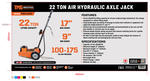 22-TON PROFESSIONAL AIR HYDRAULIC AXLE JACK