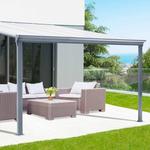 10' X 10' ALUMINUM PATIO COVER, CLEAR PANELS