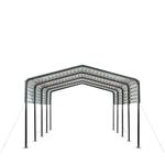 12� X 20� METAL SHED CARPORT, 8� OPEN SIDEWALLS