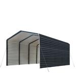 12� X 20� METAL SHED CARPORT, 8� ENCLOSED SIDEWALLS