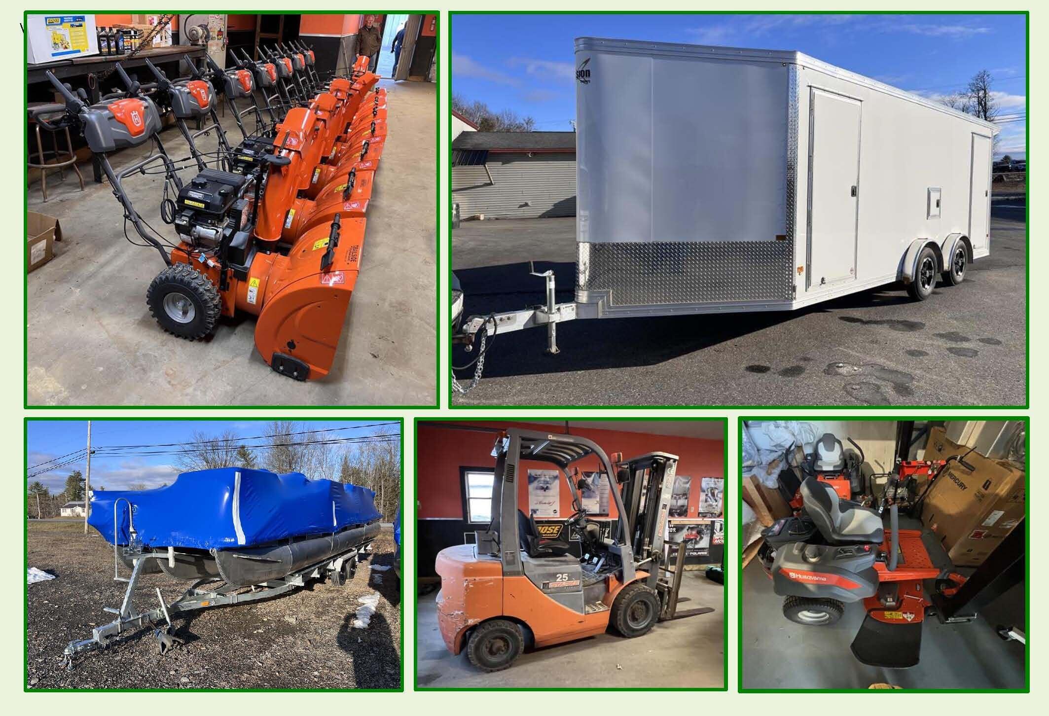 PUBLIC TIMED ONLINE AUCTION PONTOON BOATS - ENCL. TRAILERS - SNOW EQ Auction Photo